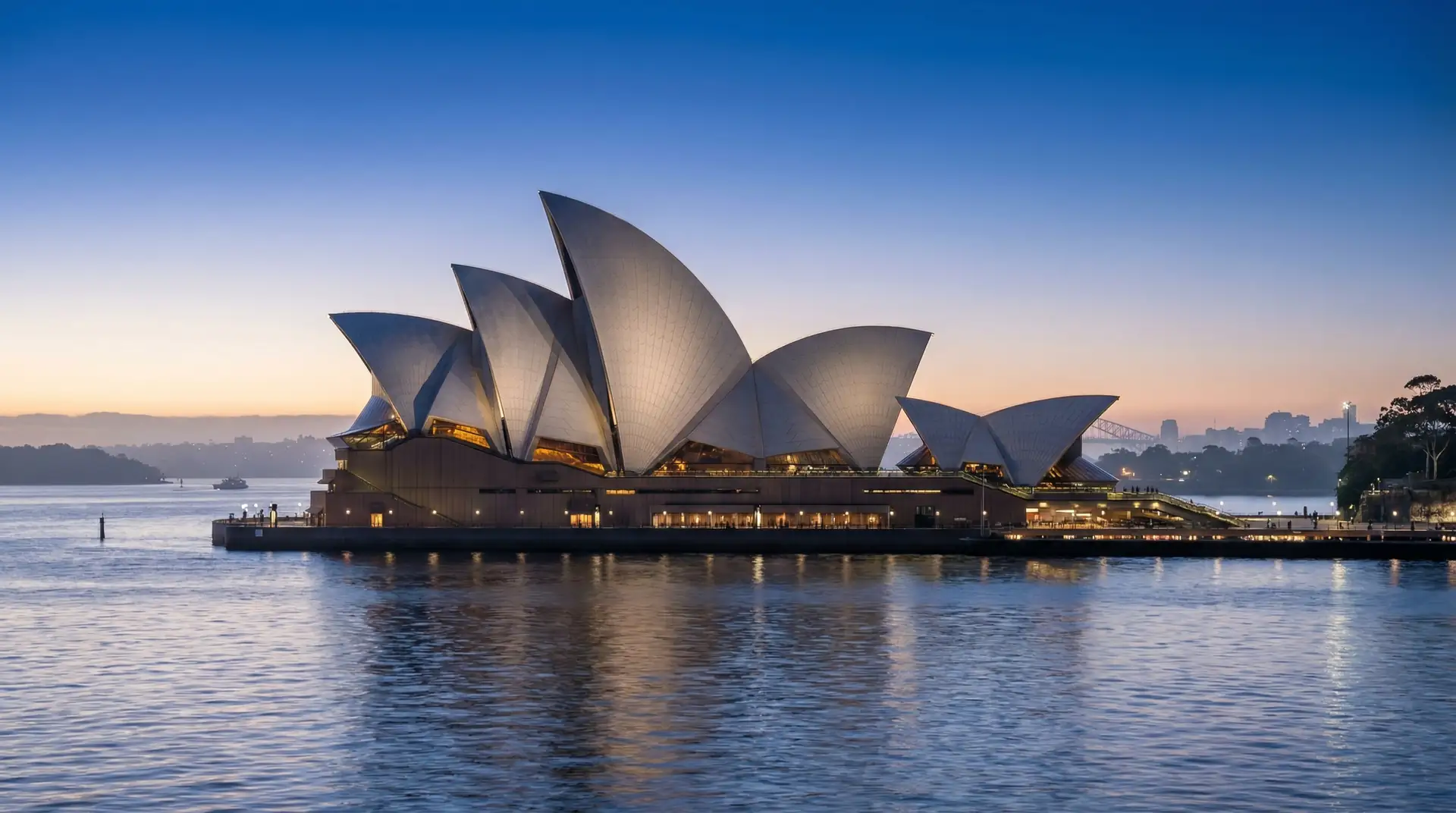 Sydney Opera House and Harbour Bridge with city skyline — OraVisa Australia visa services from Dubai