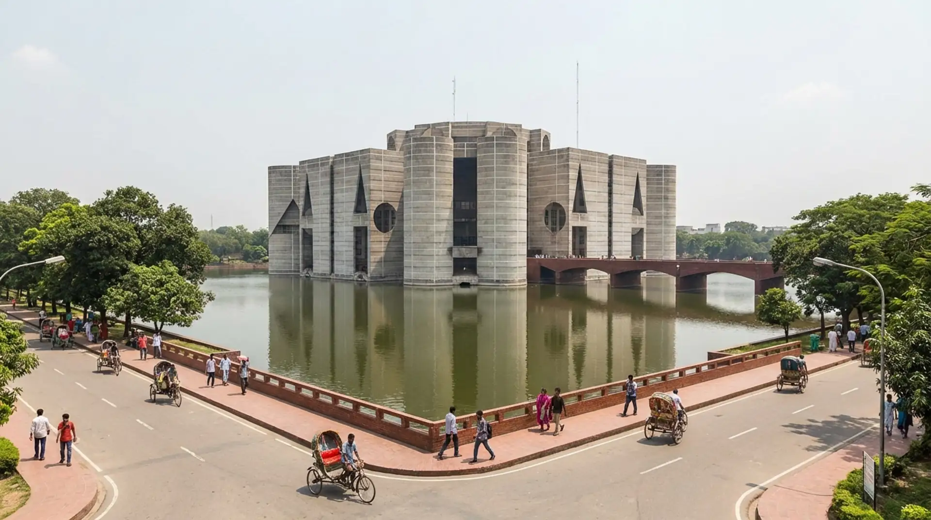 Lalbagh Fort and Dhaka riverfront with traditional boats in Bangladesh — OraVisa Bangladesh visa services from Dubai
