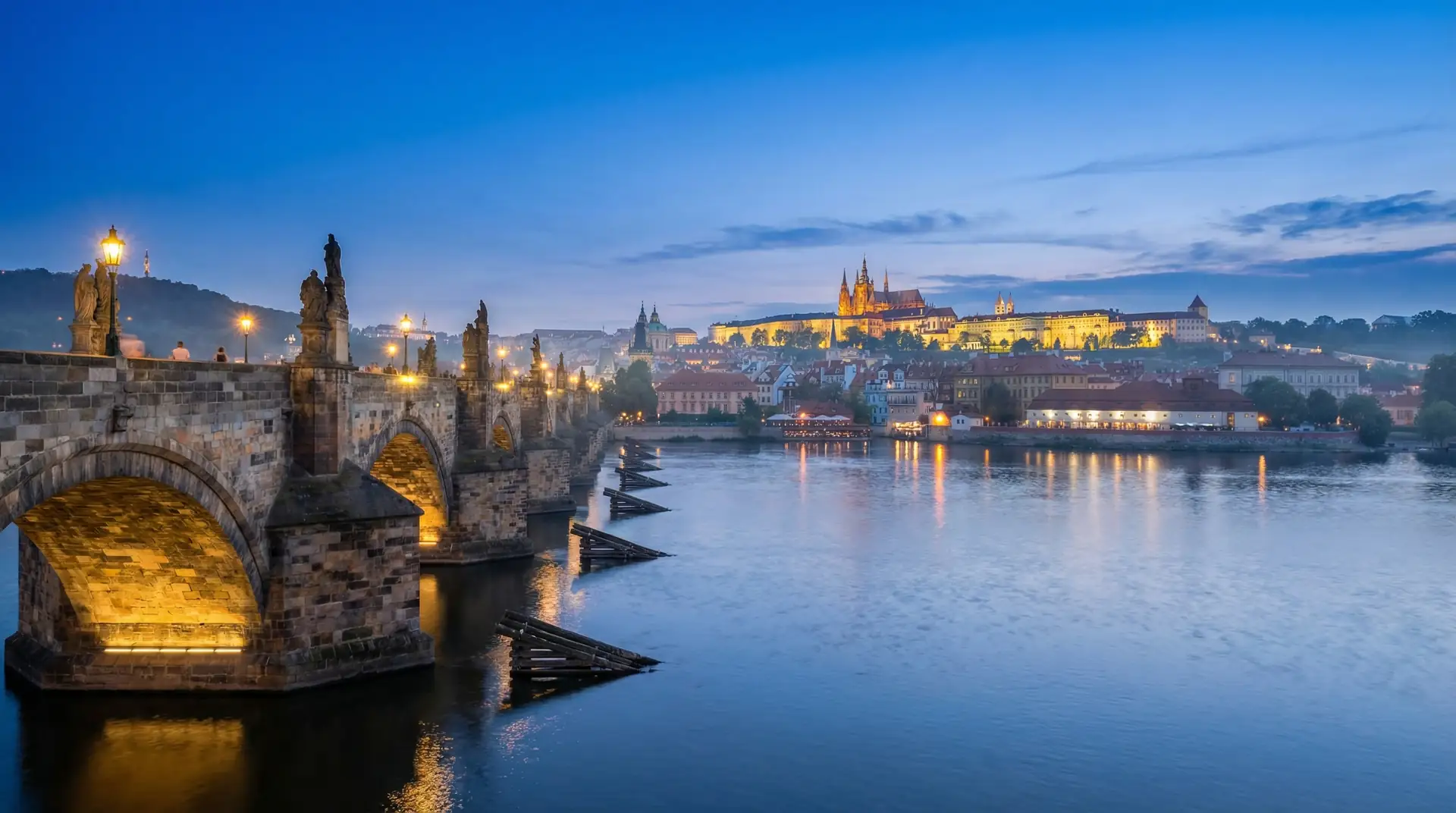 Prague Castle and Charles Bridge over the Vltava River in Czech Republic — OraVisa Czech Republic visa services from Dubai