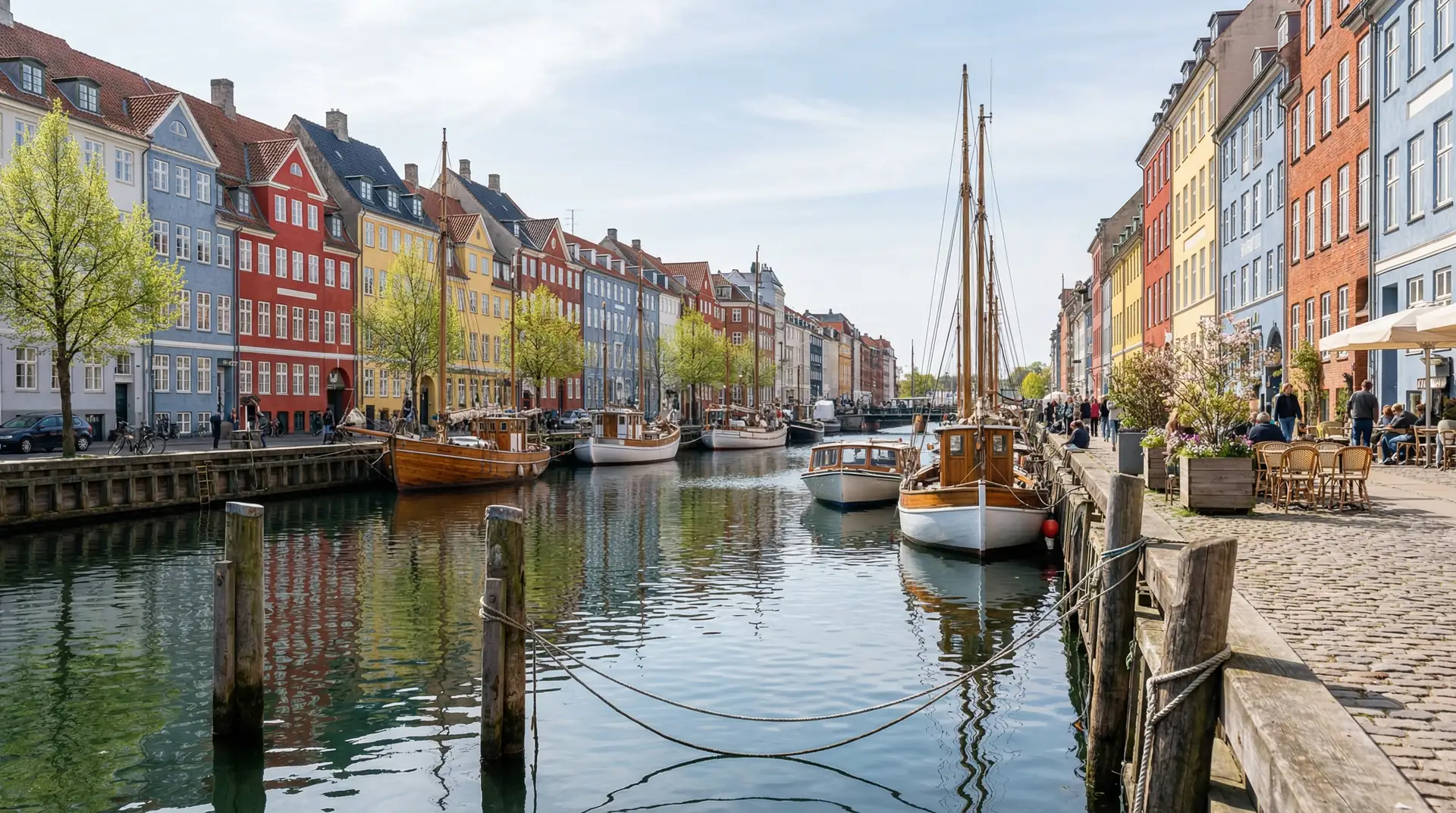 Nyhavn harbor with colorful townhouses and sailing boats in Copenhagen Denmark — OraVisa Denmark visa services from Dubai