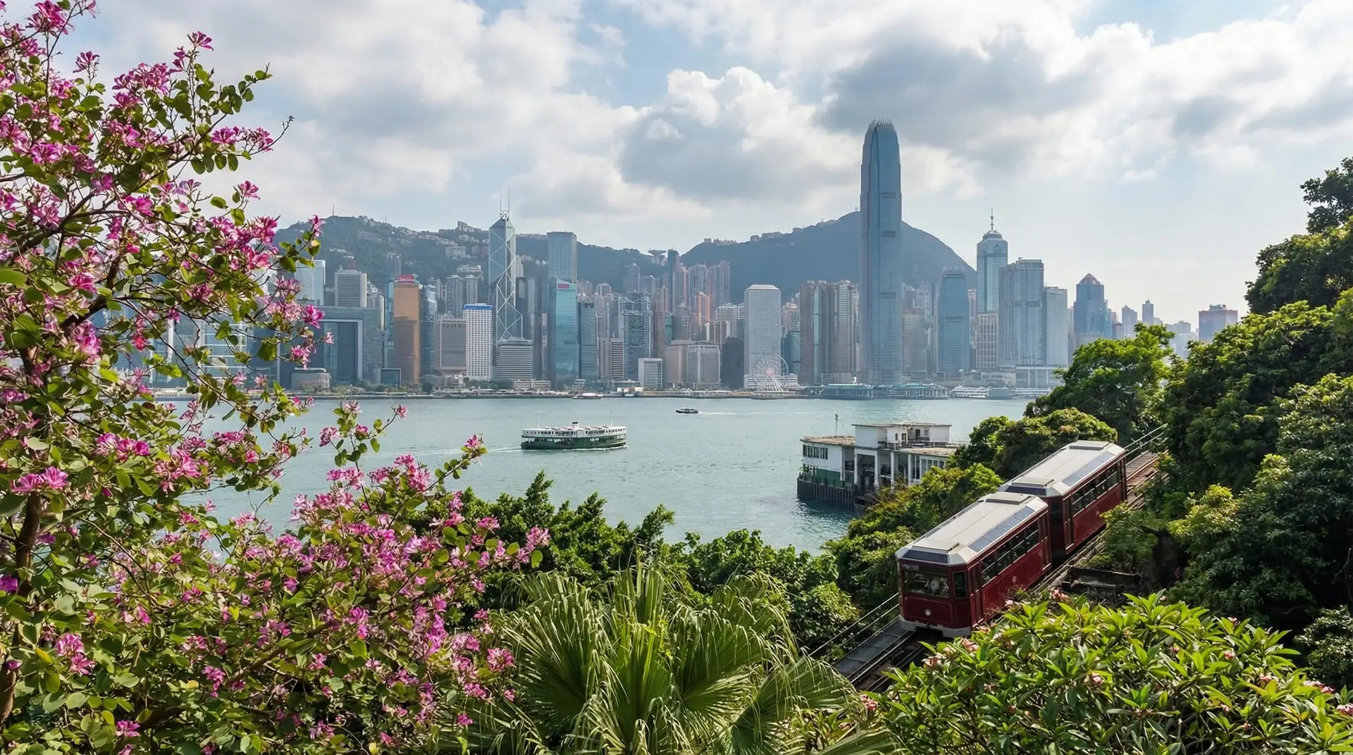 Hong Kong skyline with Victoria Harbour and towering skyscrapers at night — OraVisa Hong Kong visa services from Dubai