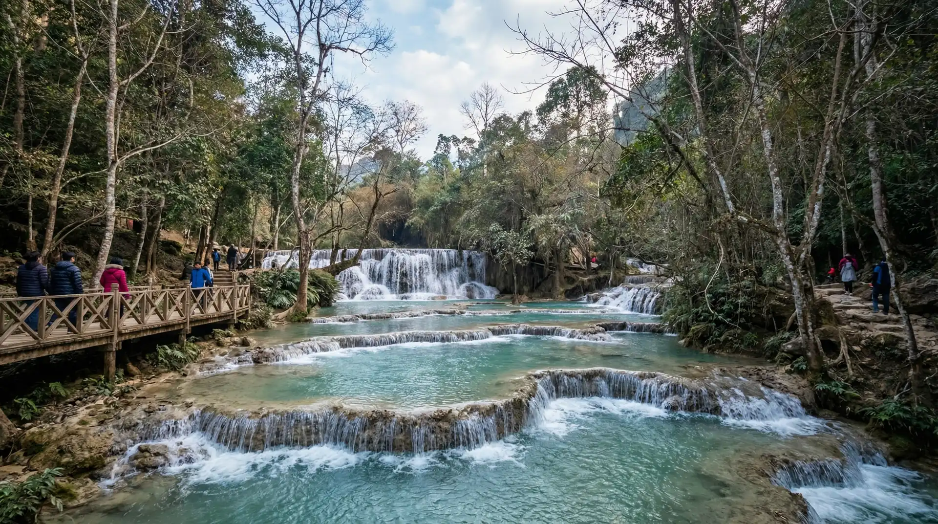 Luang Prabang temples and Mekong River surrounded by lush mountains in Laos — OraVisa Laos visa services from Dubai