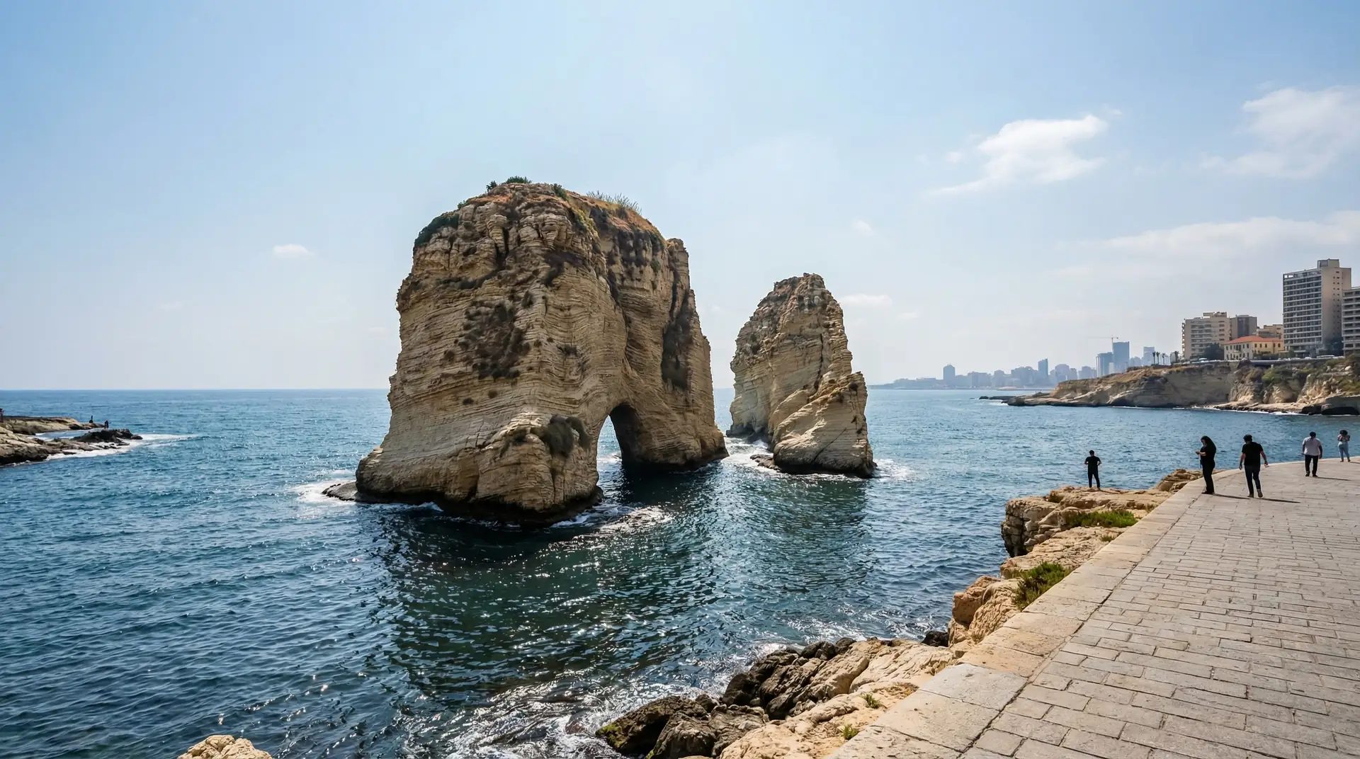 Beirut coastline with historic downtown and Mediterranean Sea in Lebanon — OraVisa Lebanon visa services from Dubai