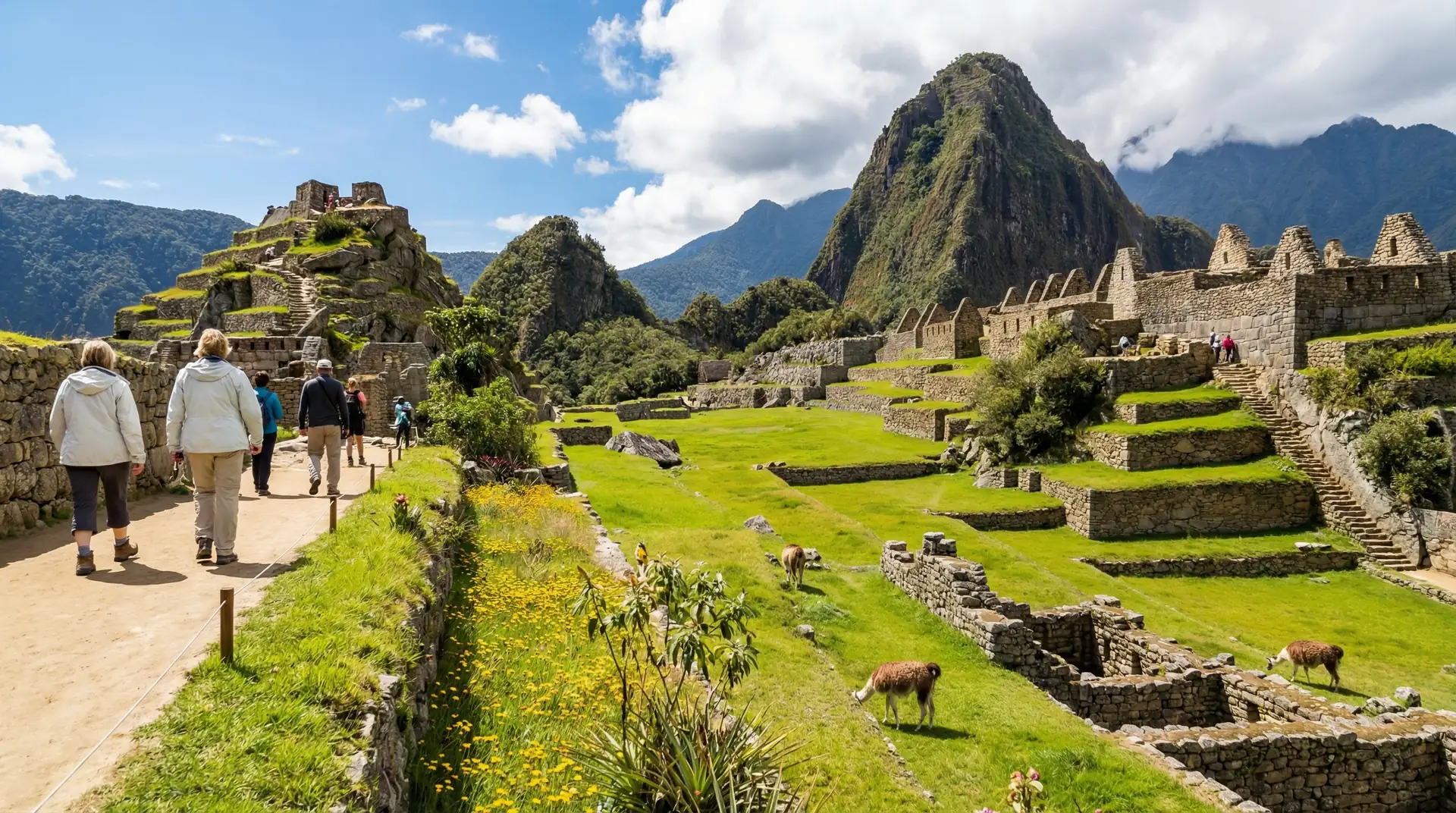 Machu Picchu ancient Inca citadel among misty Andes mountains in Peru — OraVisa Peru visa services from Dubai